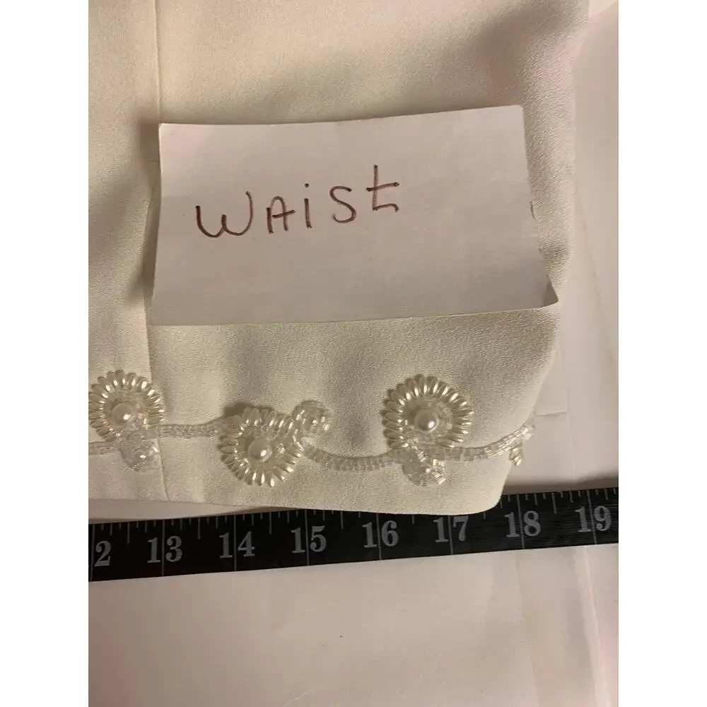 Talbots Rimini Dress Vintage Ivory Beaded Formal Wedding Modest Womens SZ 14